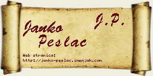 Janko Peslać vizit kartica